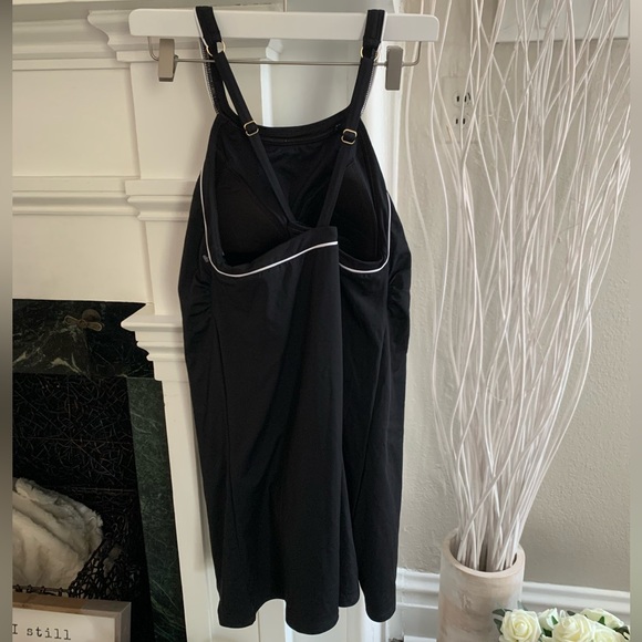 Lands End Swim Dress black high neck - Picture 7 of 8